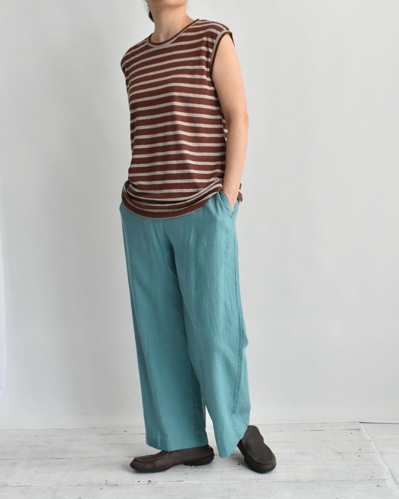 ボーダータンクトップ Brown/Natural