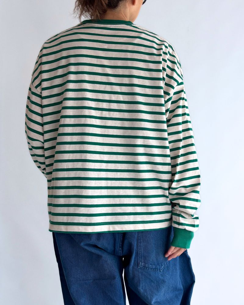 taco cotton ボーダーL/S Pink/Green