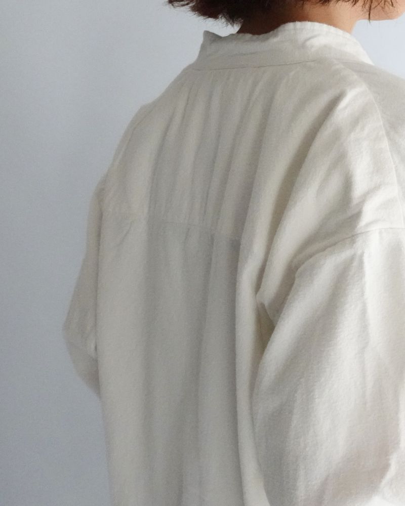 STAND COLLAR SHIRT White
