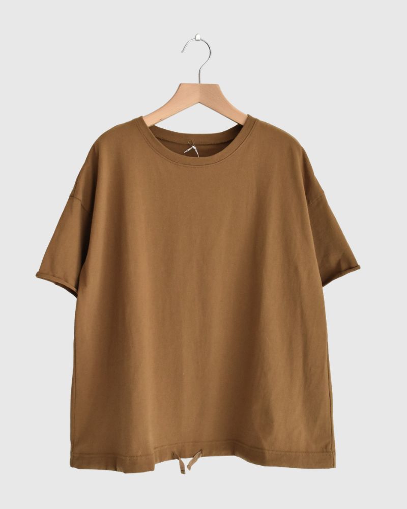 ハーフスリーブ ドロストTシャツ DarkCamel