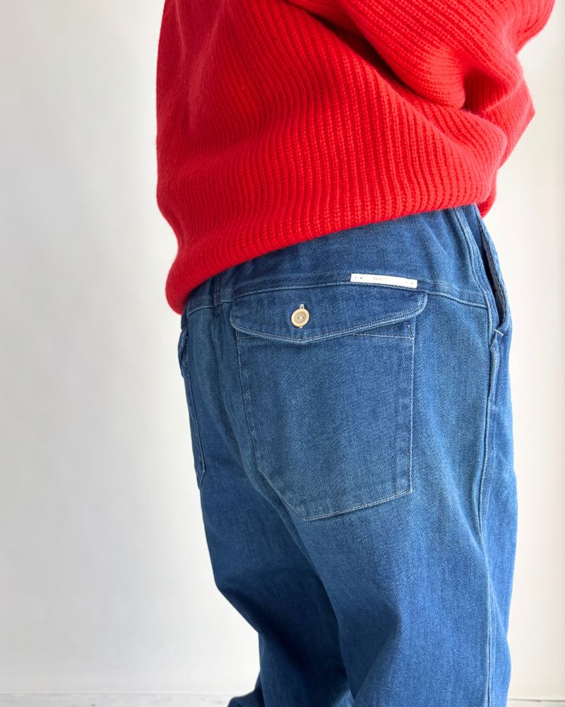 ブリーチデニム 2WAY裾イージーパンツ LightBlue