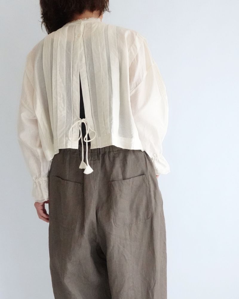 エアリーピンタックレースブラウス OffWhite