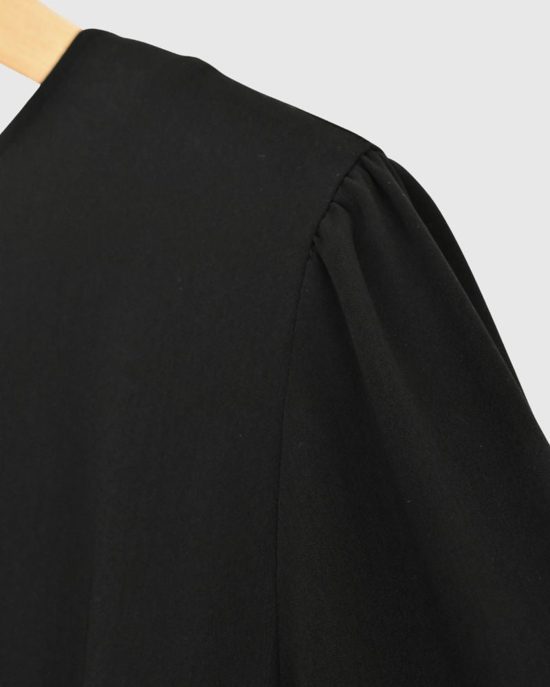 ウエスト切替フレアーワンピース