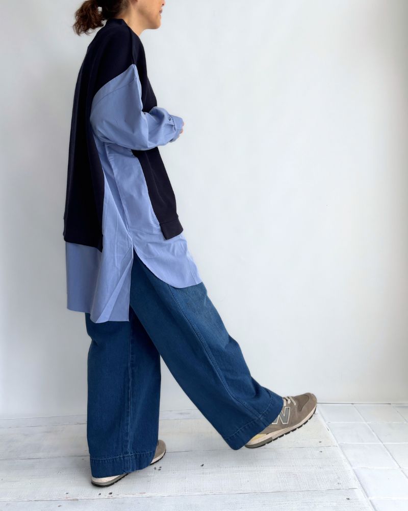 ニットコンビトップス 'JOHA' Navy