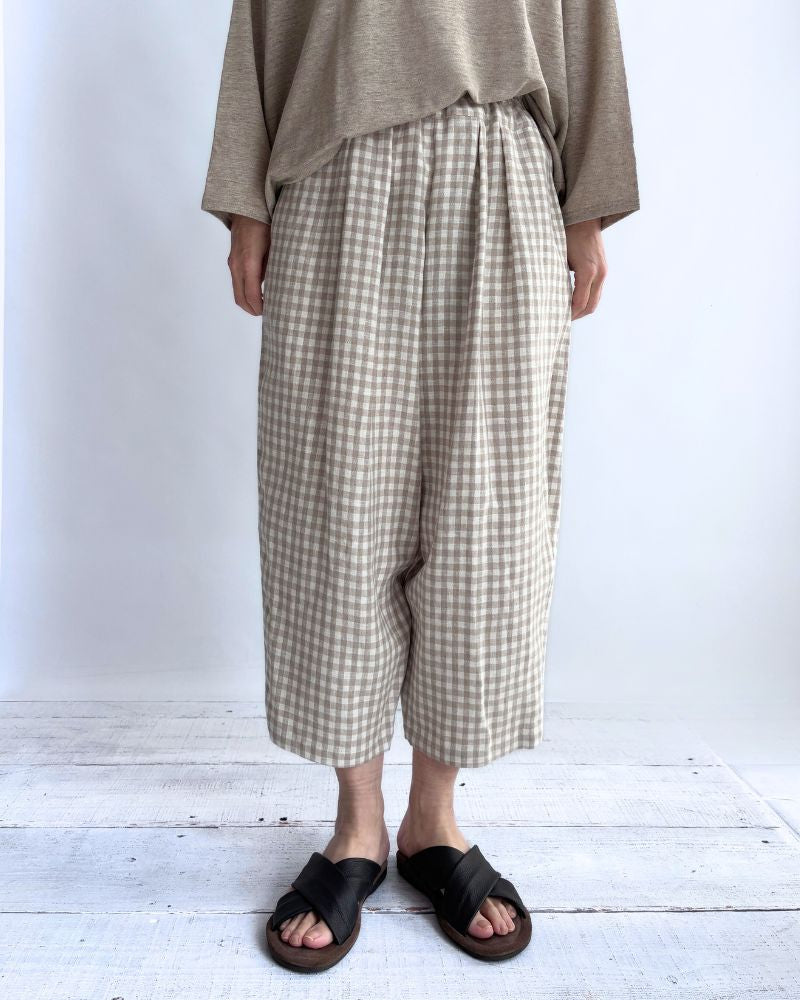 エッグパンツ（LINEN） Gingham