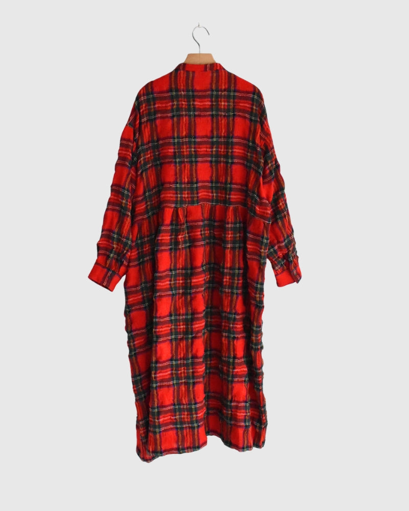 コットンウール タータンチェックドレス Red