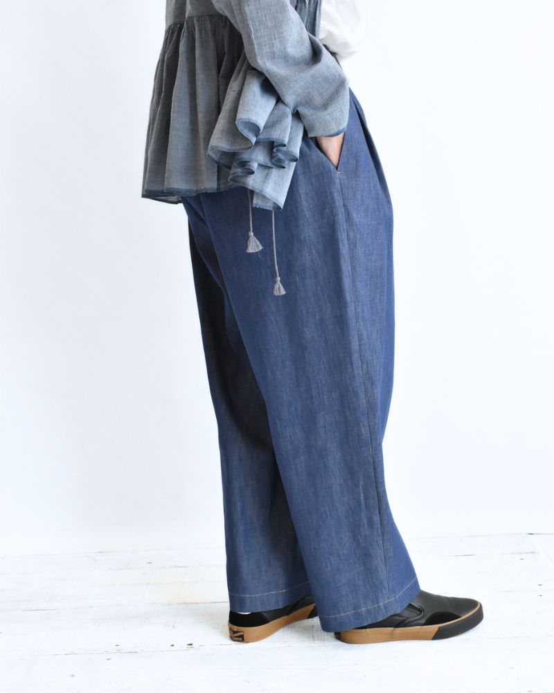 HAKU-DENIM タックパンツ Blue