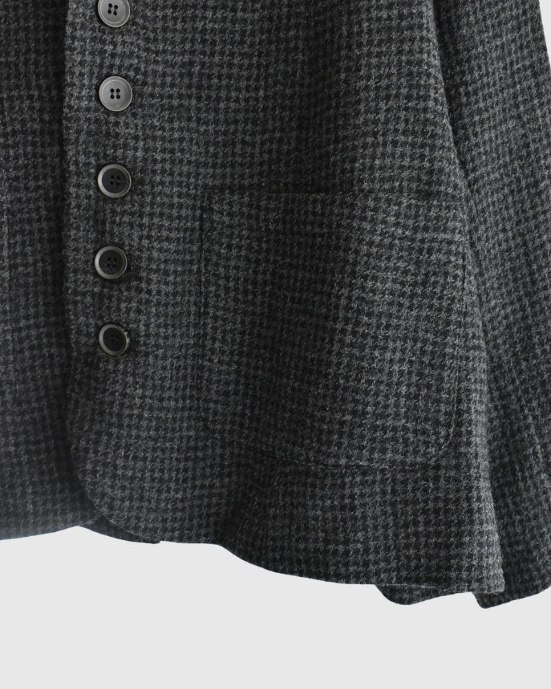 ウールガーゼ ハウンドトゥース ジャケット Charcoal