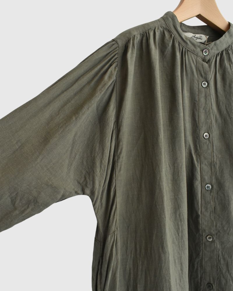 フレンチリネン ドレス Khaki