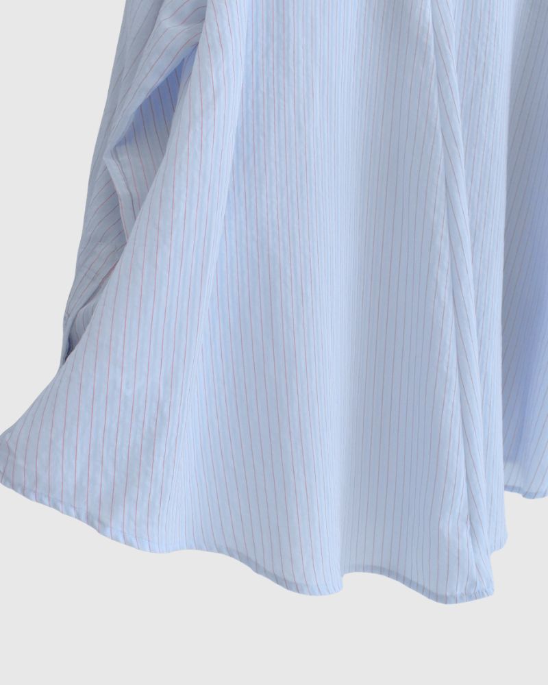 シアーストライプシャツ 'TESSA' Saxe