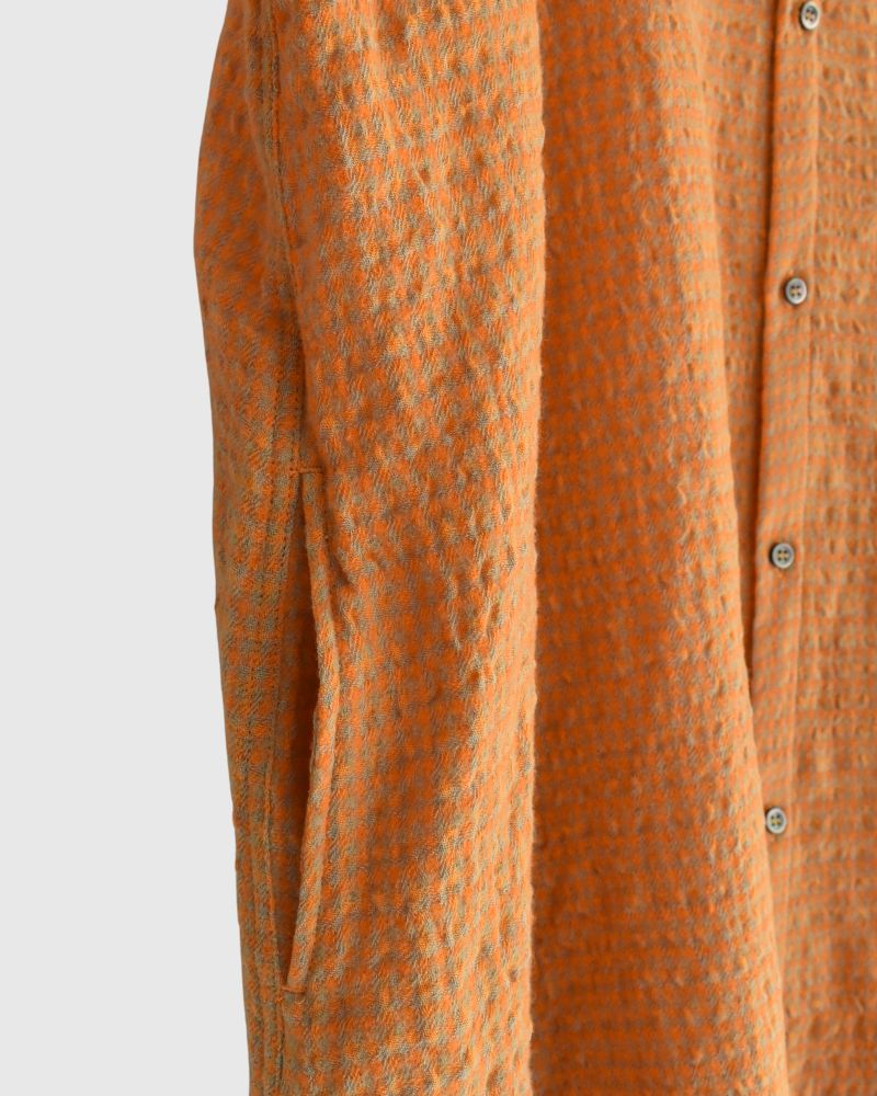 ウールコットン ギンガムドレス Orange/Mocha