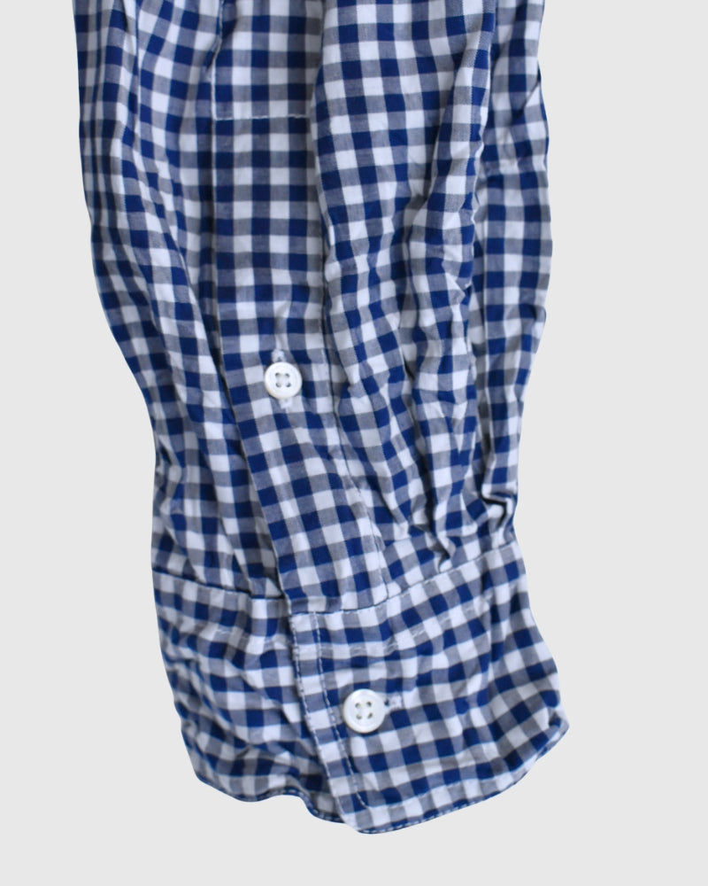 BANDED COLLAR L/SL OVERSIZED SHIRTS BlueGingham