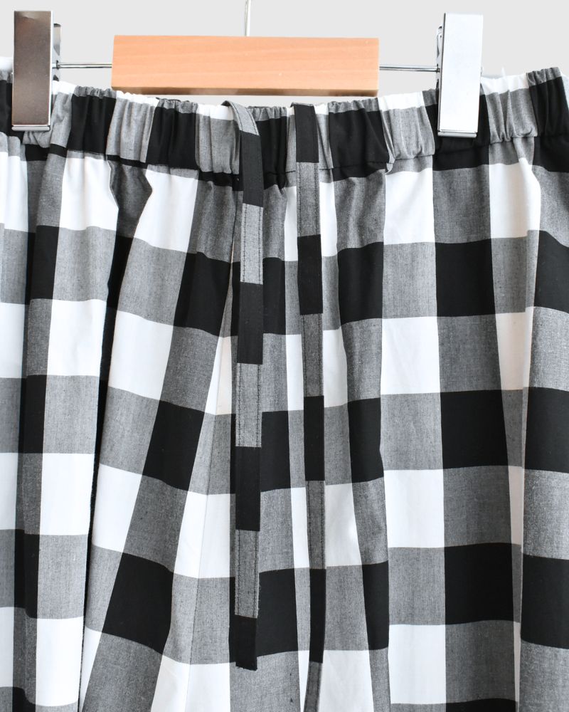 ブロックチェック キュロットパンツ White/Black