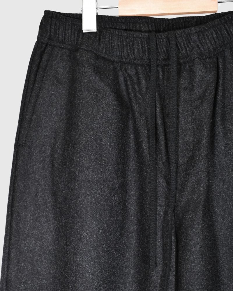 WOOL FLANNEL EASY WIDE PANTS Charcoal