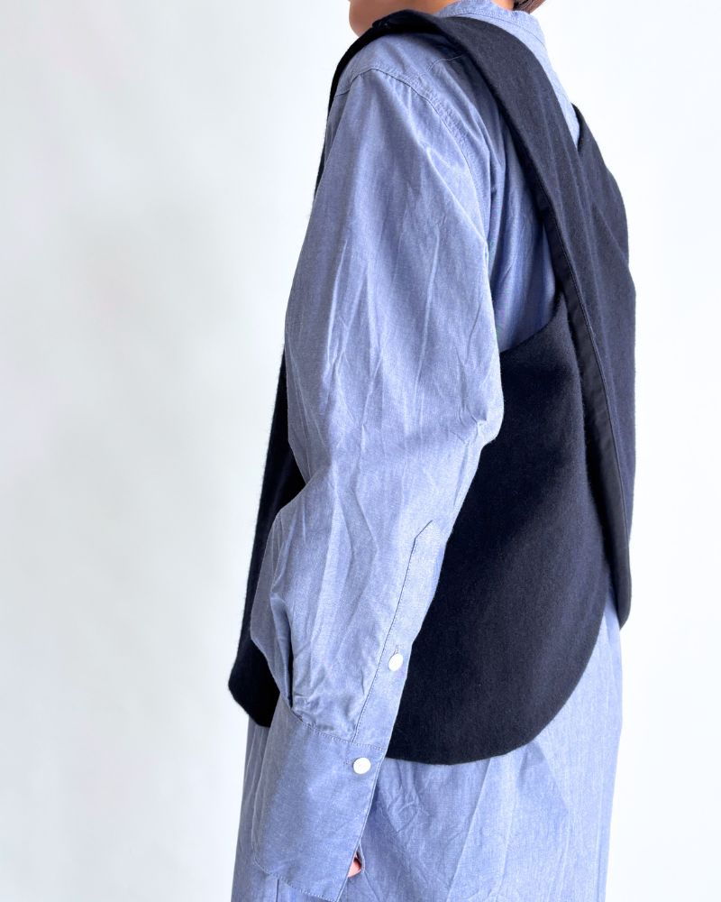 フラノウール クロスベスト Navy