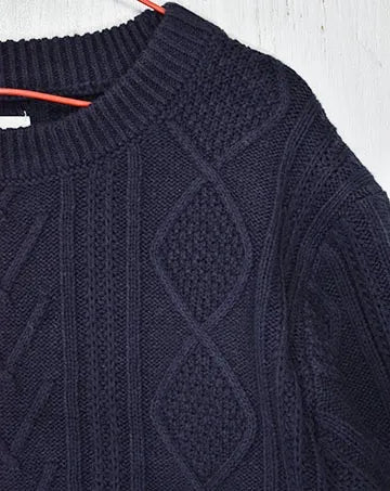 【sale】CABLE KNIT PO Navy　140cm