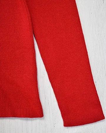 【sale】RIB MOCK KNIT Red　120cm,140cm