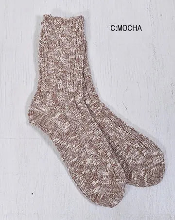 Cotton Slab Socks　MOCHA