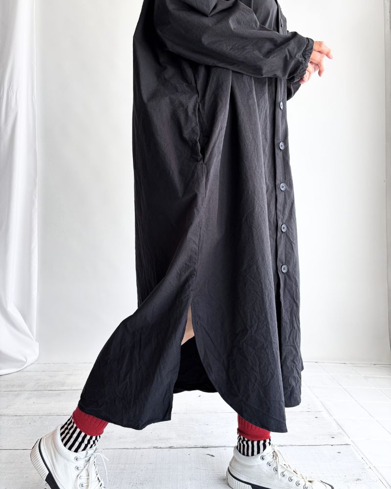 フードコートワンピース Black