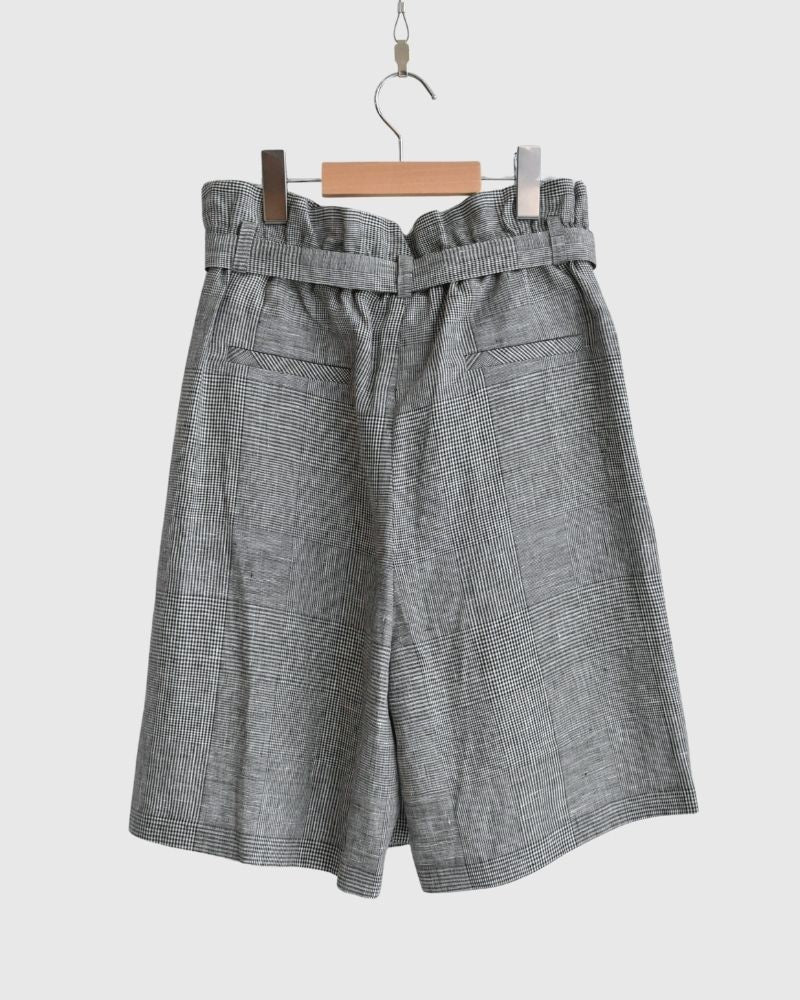 【sale】DREAMING グレンチェック リネンショートパンツ Gray