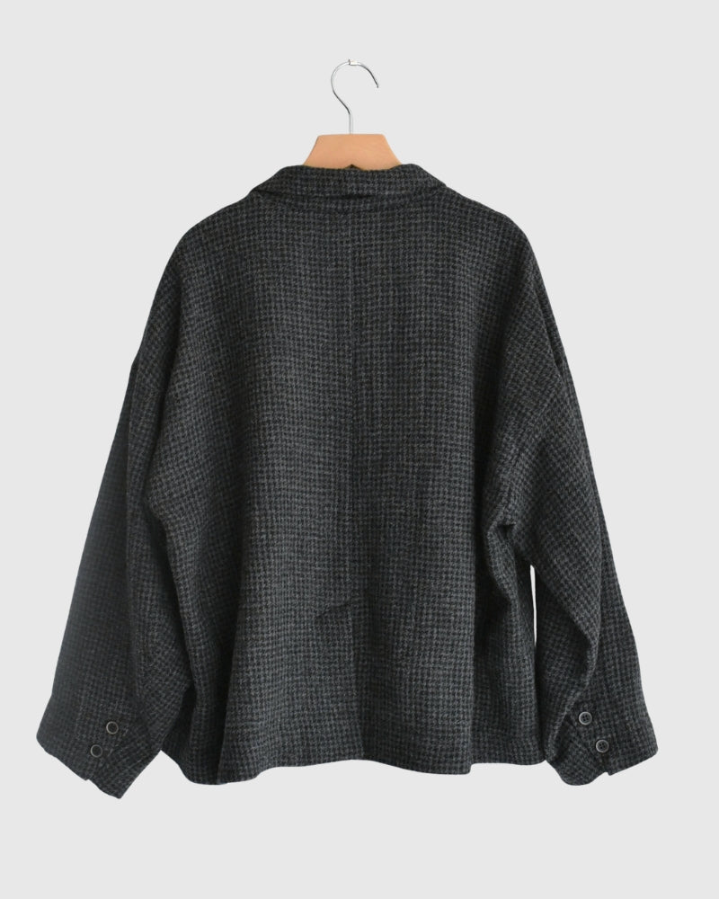 ウールガーゼ ハウンドトゥース ジャケット Charcoal