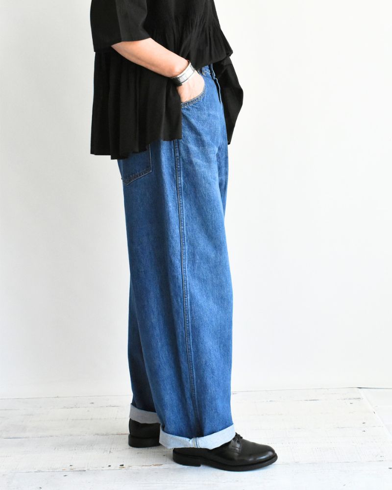 13ozムラ糸 バギーデニムパンツ VintageWash