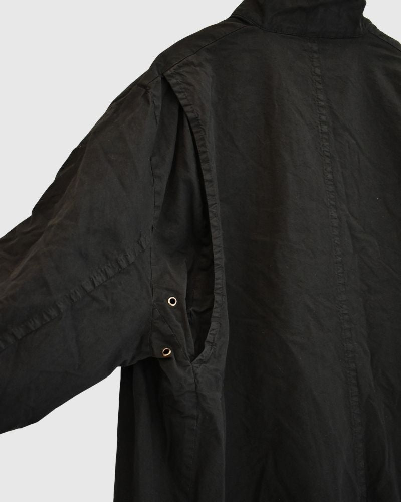 ガーメントダイショートコート Black