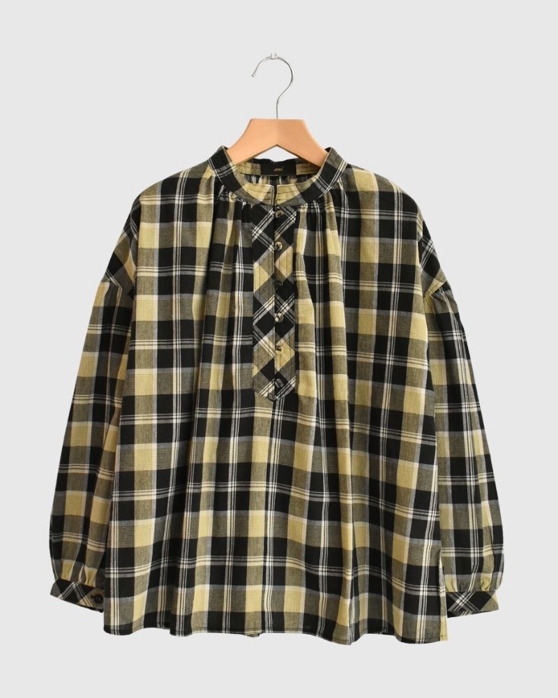 チェックヘンリーシャツ Black/YellowCheck