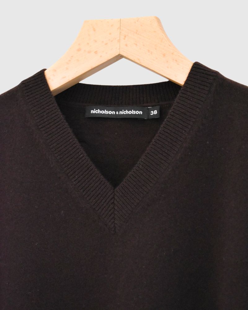 GINNY Vネックニットプルオーバー Brown