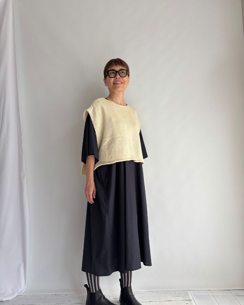 リボンニットベスト Ivory