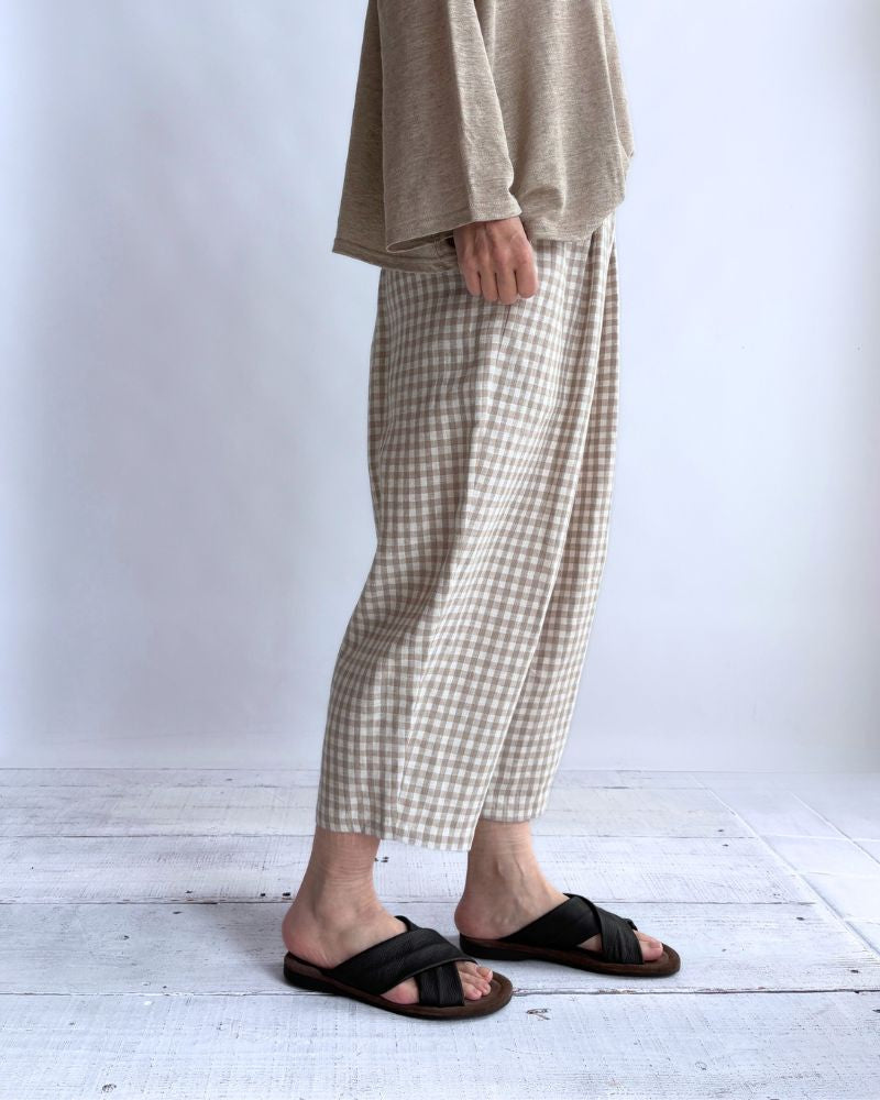 エッグパンツ（LINEN） Gingham