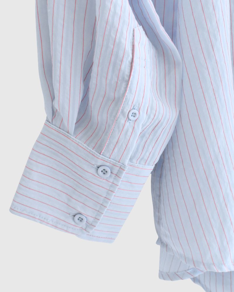 シアーストライプシャツ 'TESSA' Saxe