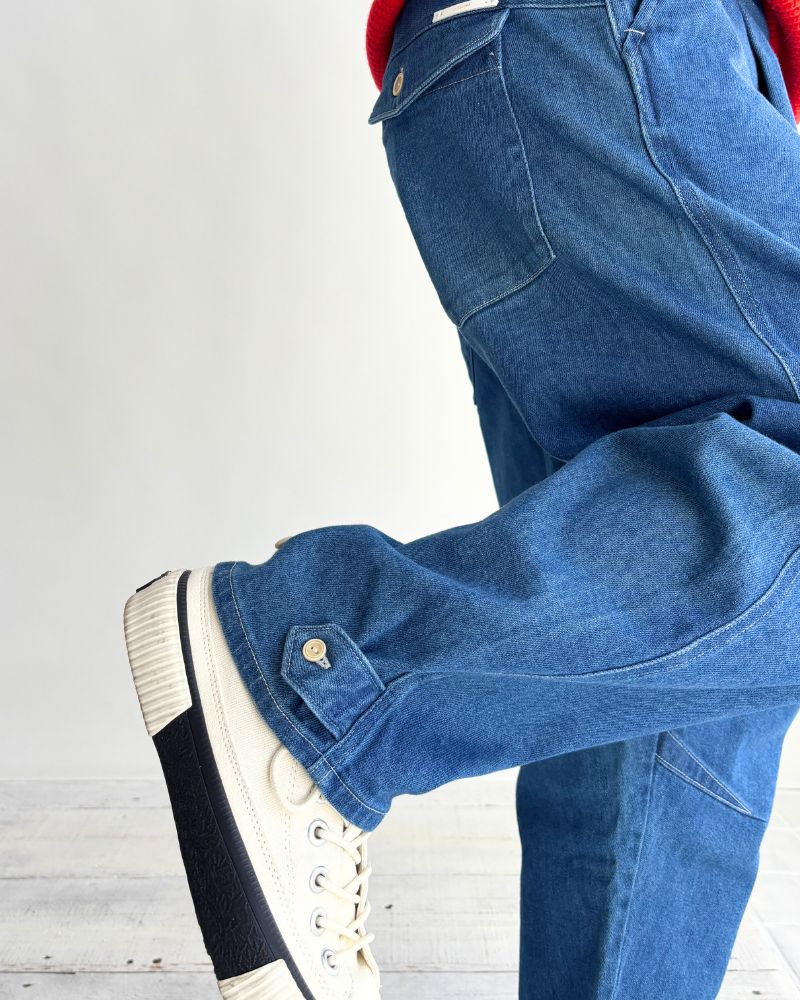 ブリーチデニム 2WAY裾イージーパンツ LightBlue