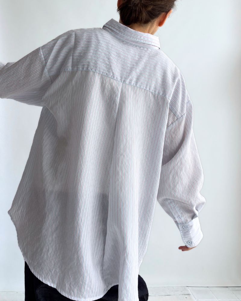 シアーストライプシャツ 'TESSA' Saxe