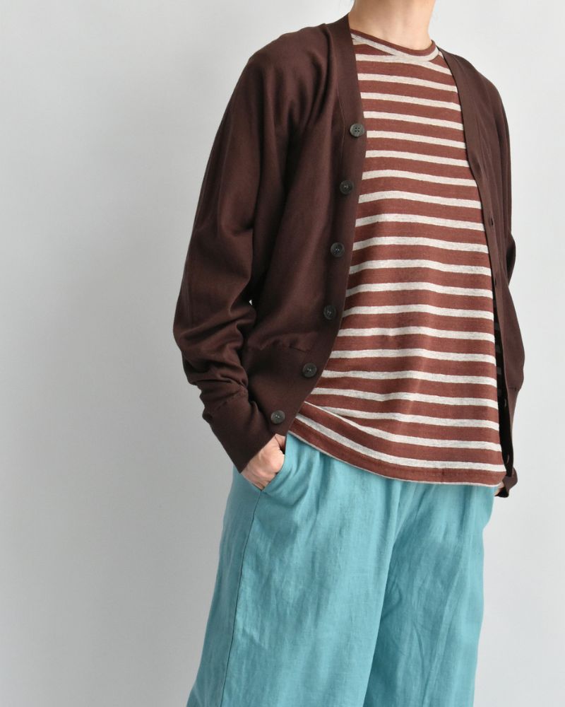 ボーダータンクトップ Brown/Natural