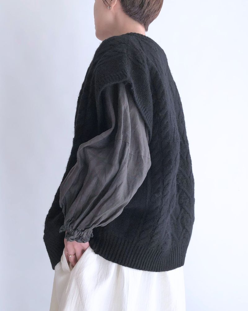 アノニマス アランニット 2WAY ワイドベスト Black