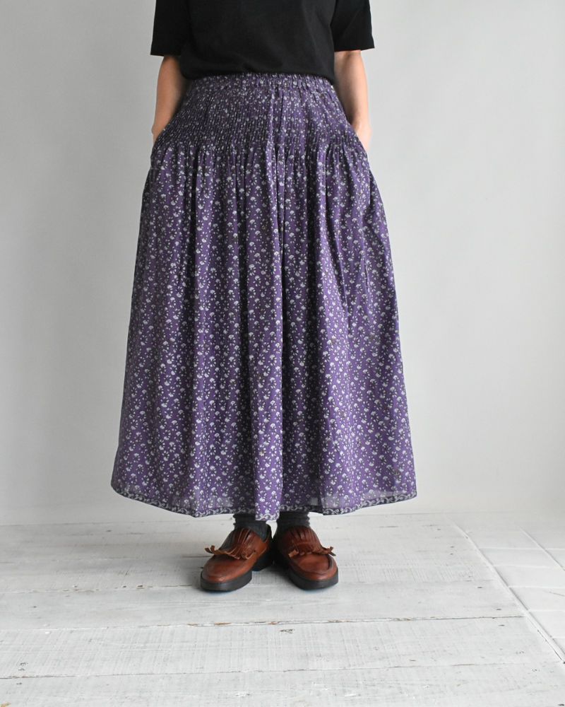 RAJASTHAN TUCK GATHERED SKIRT WITH LINING Purple