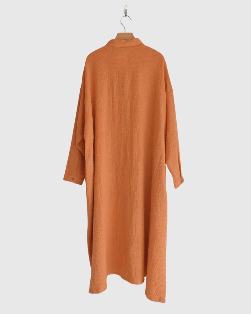 ウールコットン ギンガムドレス Orange/Mocha