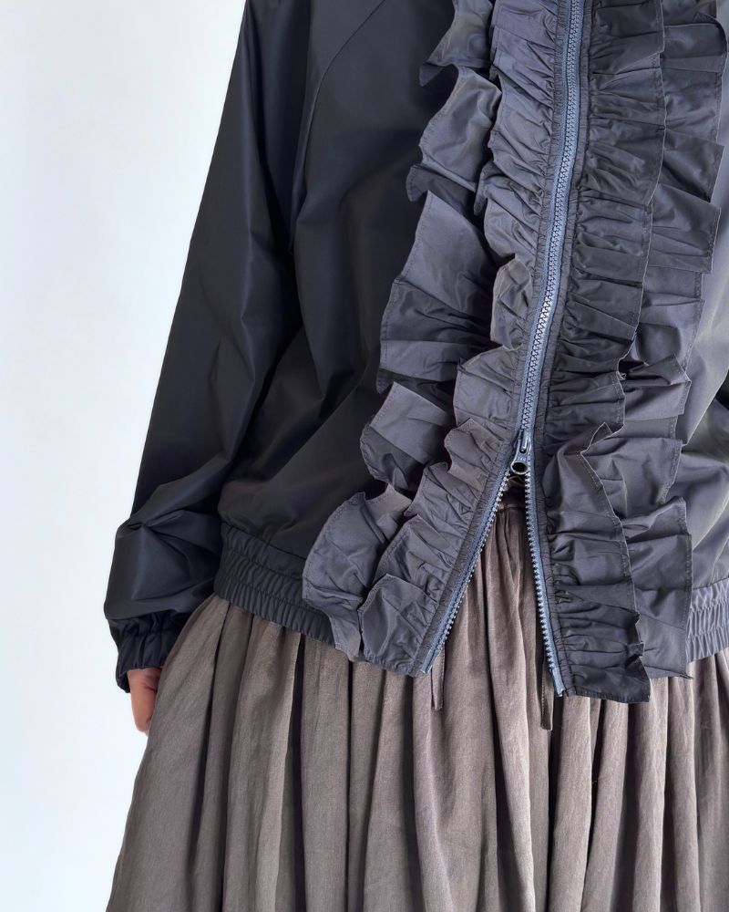 フロントフリル ZIPUP ジャンパー Navy