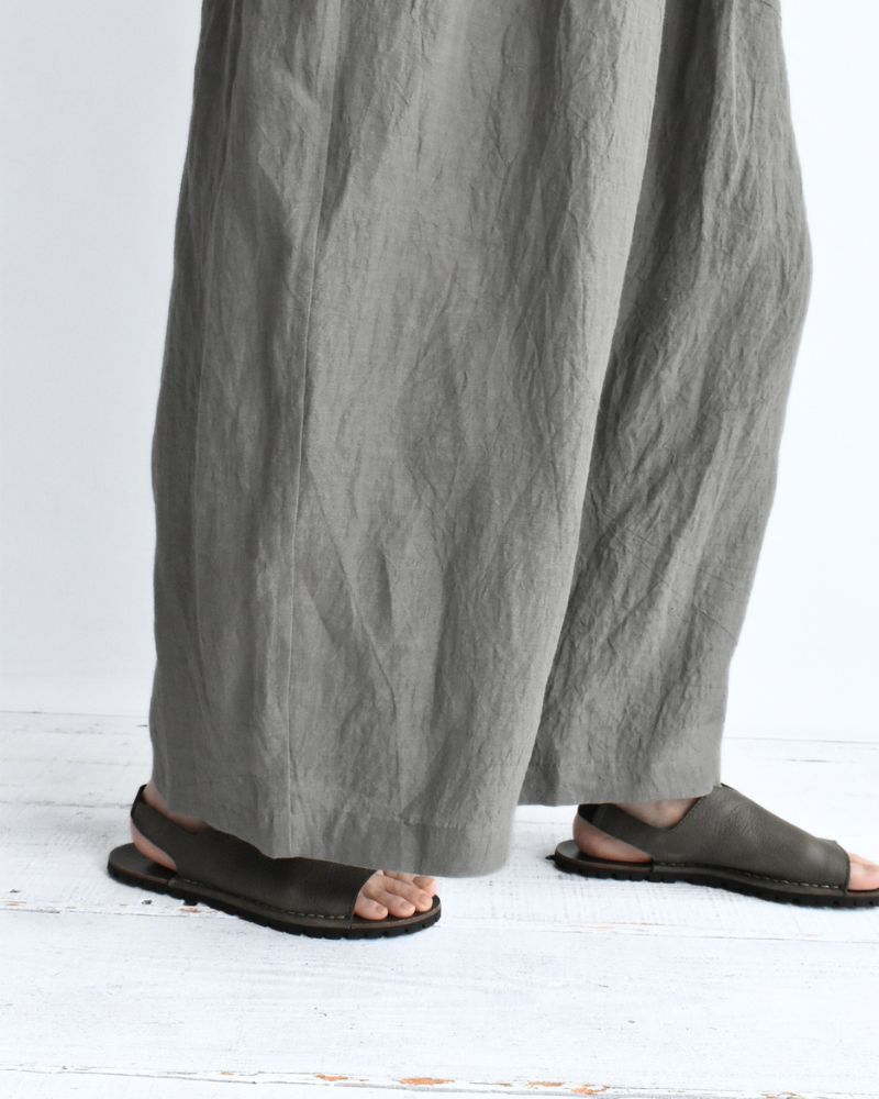 ワイドコクーン ギャザーパンツ（LINEN） Gray