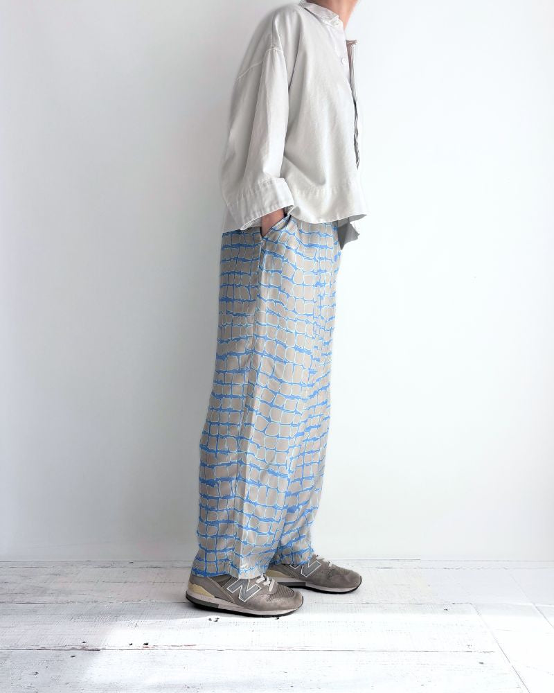 石畳柄のテロテロパンツ SaxBeige