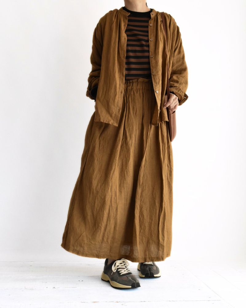 フレンチリネン スカート Camel