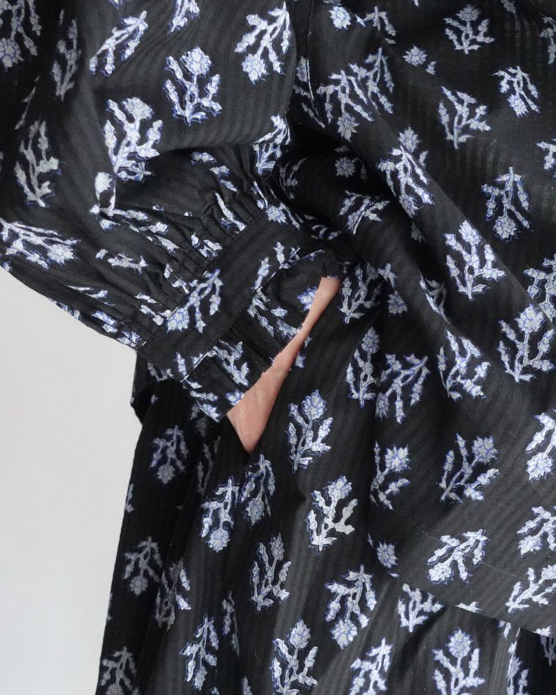 FRILL COLLAR SHIRT WITH MINI PINTUCK Black