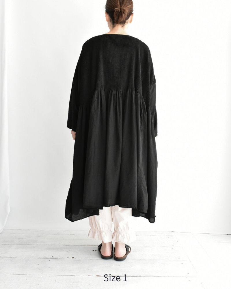 MINI PINTUCK PULLOVER DRESS Black