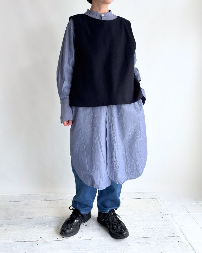 フラノウール クロスベスト Navy