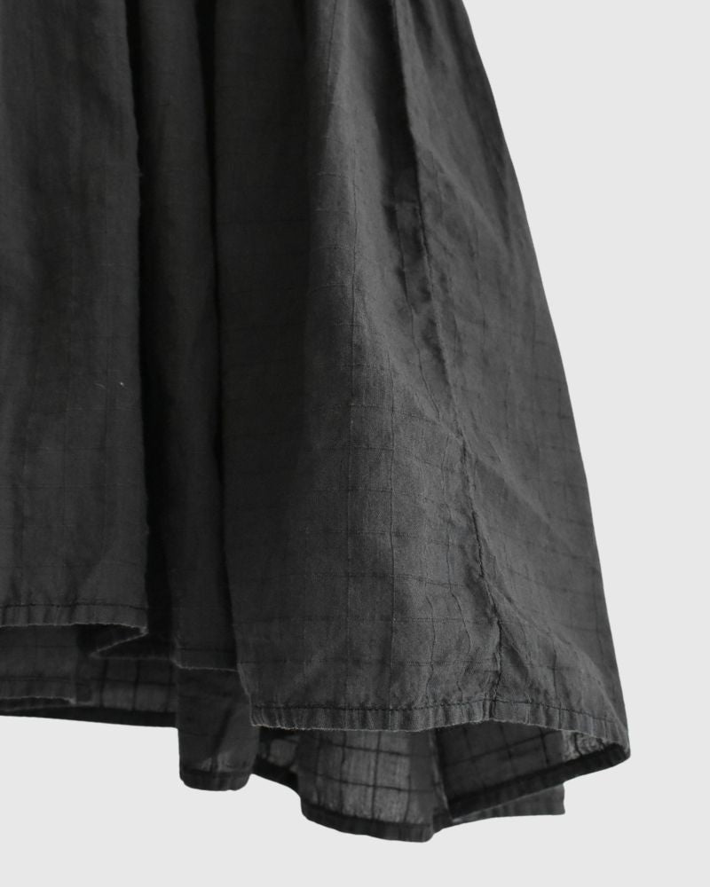 CREW-NECK P/O HALF/SL SHIRT WITH PINTUCK Black