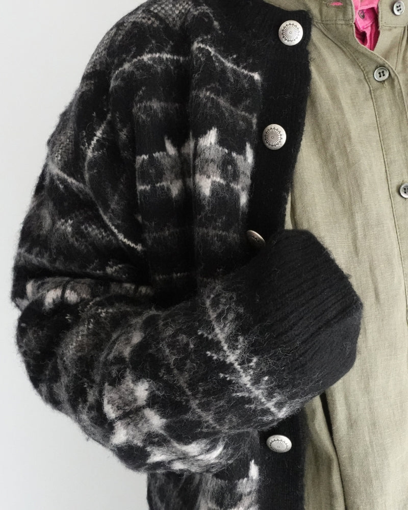 ノルディックニットカーディガン Black