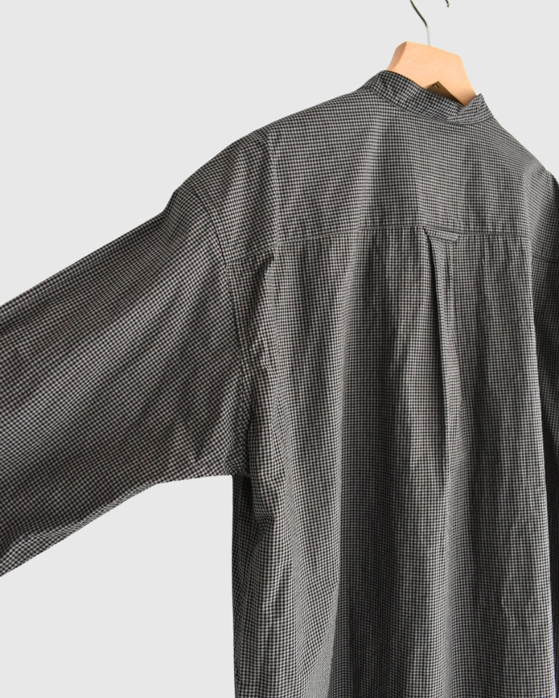 ユーティリティ バンドカラーシャツ BrownGingham
