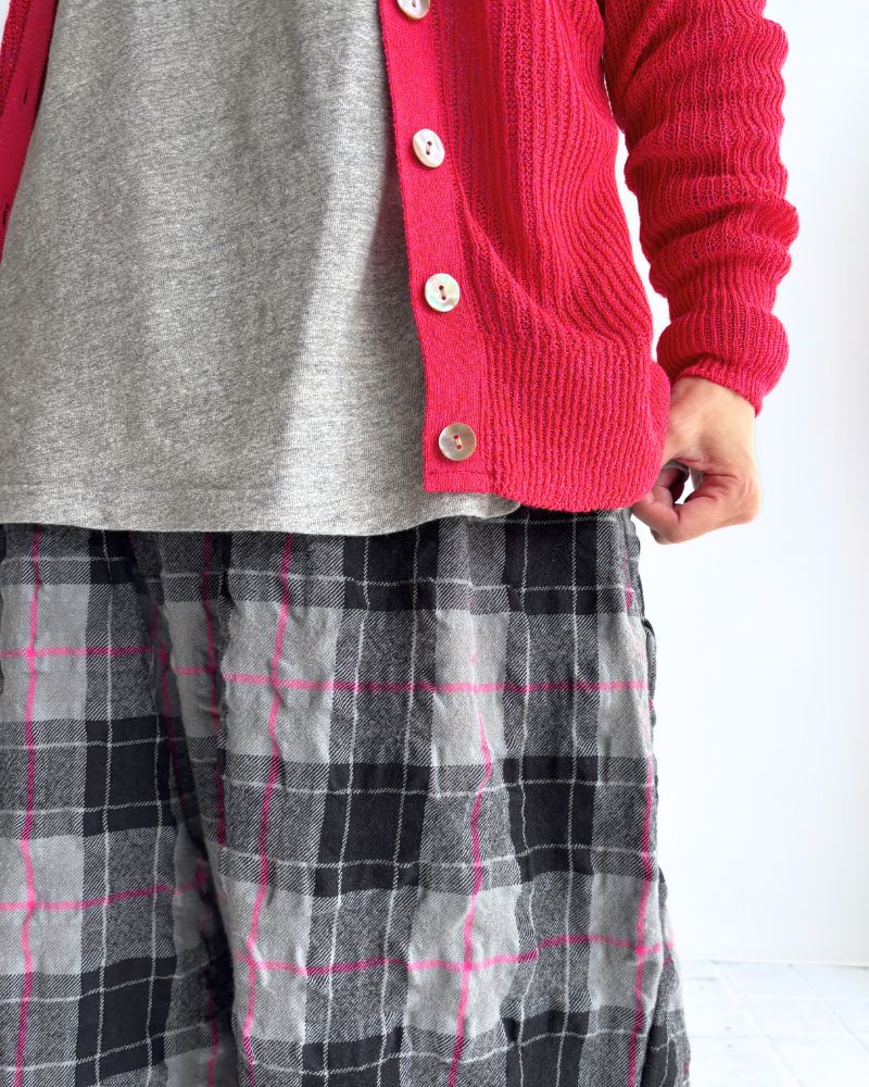 コットンウール チェックパンツ Gray