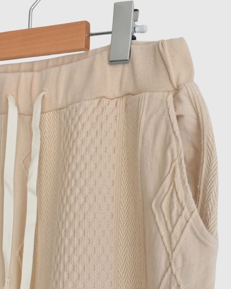 【sale】JACQUARD GARMENT DYE WIDE PANTS Ivory